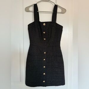 Amanda Uprichard Black and Gold Sheath Dress